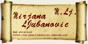 Mirjana LJubanović vizit kartica